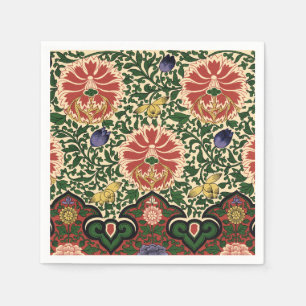Servilleta De Papel Diseño de Arte Floral Loto Rojo Chinoiserie de Owe