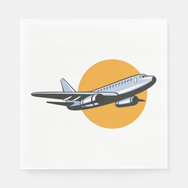Servilleta De Papel Diseño de arte para viajes en avión Vintage Retro  (Anverso)