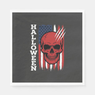 Servilleta De Papel Diseño de bandera de cráneo de Halloween_1