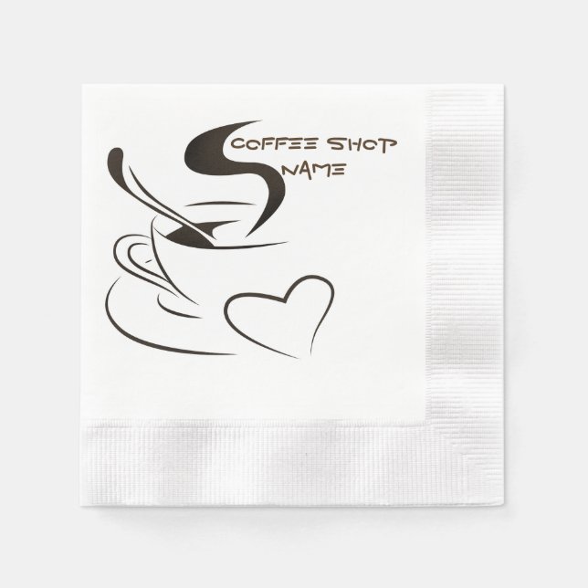Servilleta De Papel Diseño de barista humeante para café (Anverso)