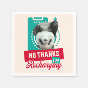 Servilleta De Papel Diseño de Batería Social Panda Agotado Introvertid
