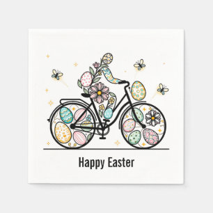 Servilleta De Papel Diseño de bicicleta de Pascua con nombre personali