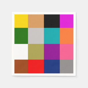 Servilleta De Papel Diseño de bloques de colores negrita multicolores