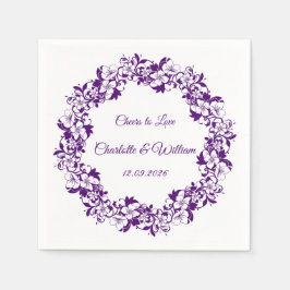 Servilleta De Papel Diseño de boda floral elegante