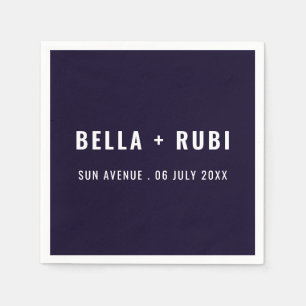 Servilleta De Papel Diseño de Boda Minimalista Azul Escandinavo