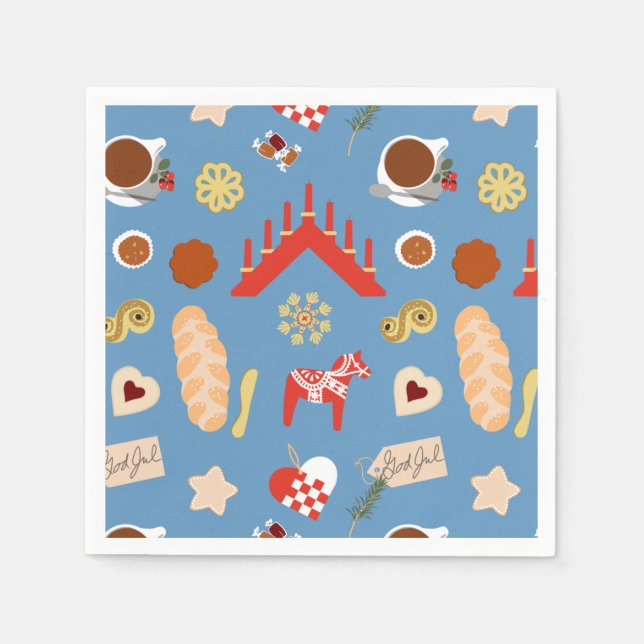 Servilleta De Papel Diseño de bollería para Navidades escandinavos/sue (Anverso)