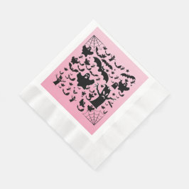 Servilleta De Papel Diseño de bosque de fantasmas espeluznantes rosado