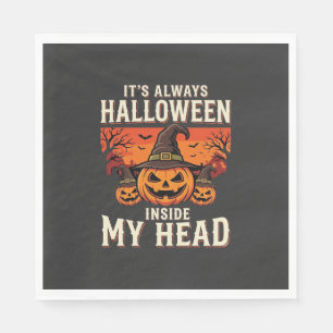 Servilleta De Papel Diseño de bruja de calabaza de Halloween siempre_1