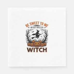 Servilleta De Papel Diseño de Bruja de Halloween Sé Dulce o Quédate Ma