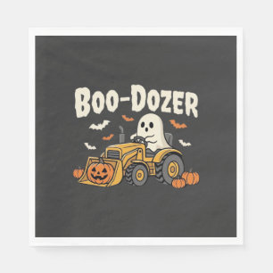 Servilleta De Papel Diseño de bulldozer fantasma de Halloween Boo-Doze