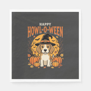 Servilleta De Papel Diseño de calabaza de perro Beagle Halloween Howl-