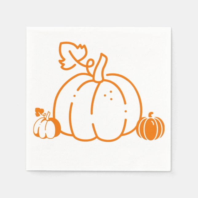 Servilleta De Papel diseño de calabaza encantador (Anverso)