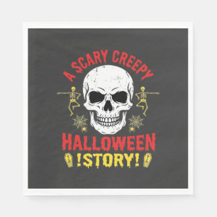 Servilleta De Papel Diseño de calavera de historia espeluznante de Hal