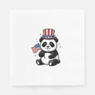 Servilleta De Papel Diseño de camiseta con bandera de panda patriótico