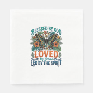Servilleta De Papel Diseño de camiseta cristiana de mariposa bendita_1