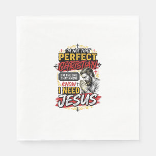 Servilleta De Papel Diseño de camiseta cristiana vintage necesito Jesú