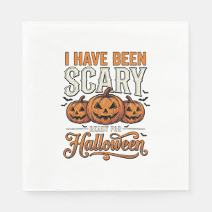 Servilleta De Papel Diseño de camiseta de calabaza aterradora vintage 