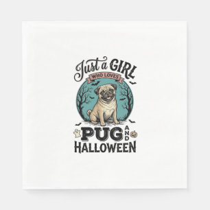 Servilleta De Papel Diseño de camiseta de chica amante de perros pug v