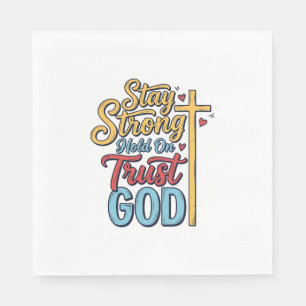 Servilleta De Papel Diseño de camiseta de cruz cristiana Mantén la fe 