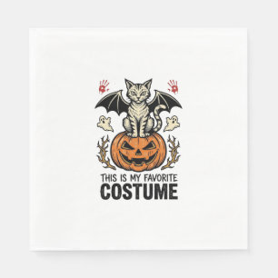 Servilleta De Papel Diseño de camiseta de disfraz de gato de Halloween