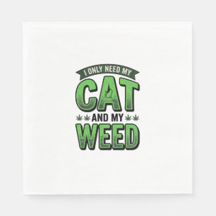 Servilleta De Papel Diseño de camiseta de grabado vintage de gato y hi