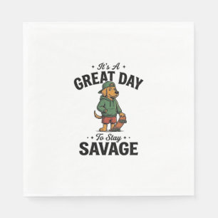Servilleta De Papel Diseño de camiseta de grabado vintage de perro sal
