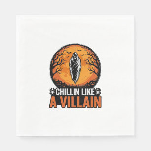 Servilleta De Papel Diseño de camiseta de grabado vintage de villano d