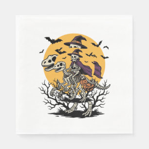 Servilleta De Papel Diseño de camiseta de Halloween de dinosaurio esqu
