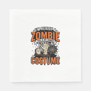 Servilleta De Papel Diseño de camiseta de Halloween de disfraz de zomb