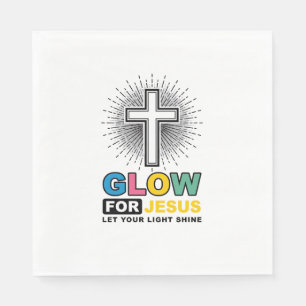 Servilleta De Papel Diseño de camiseta de luz de cruz cristiana Glow F