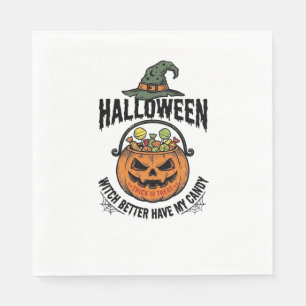 Servilleta De Papel Diseño de camiseta divertida de Halloween bruja ca