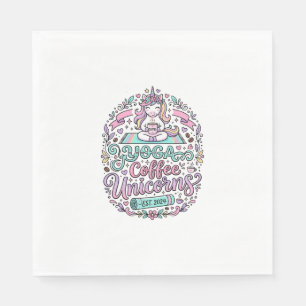 Servilleta De Papel Diseño de camiseta elegante de unicornios de yoga 