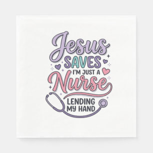 Servilleta De Papel Diseño de camiseta Jesús salva a la enfermera Fait