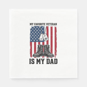 Servilleta De Papel Diseño de camiseta patriótica Mi padre es mi veter