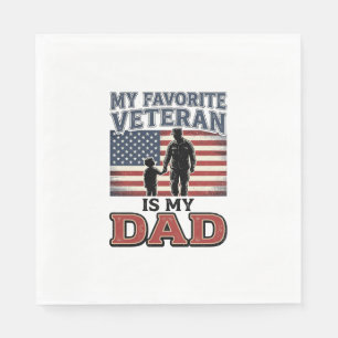 Servilleta De Papel Diseño de camiseta patriótica Mi padre es mi veter