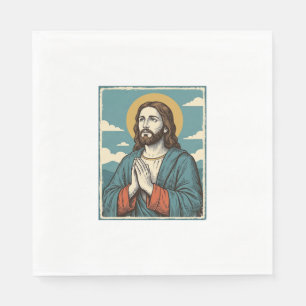 Servilleta De Papel Diseño de camiseta religiosa del Salvador orante v