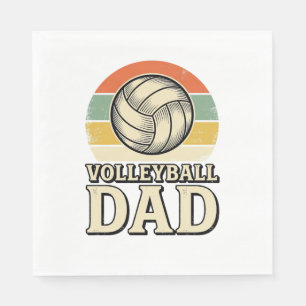 Servilleta De Papel Diseño de camiseta retro de papá de voleibol vinta