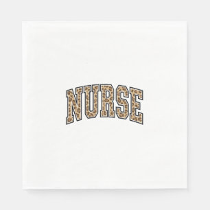 Servilleta De Papel Diseño de camiseta universitaria de enfermera leop