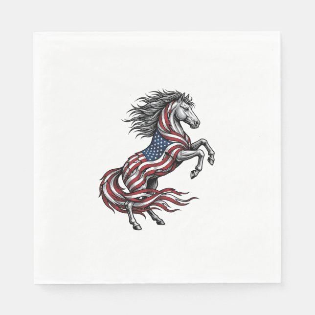 Servilleta De Papel Diseño de camiseta vectorial de caballo encabritad (Anverso)