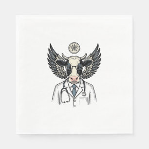 Servilleta De Papel Diseño de camiseta vectorial de doctor vaca vintag