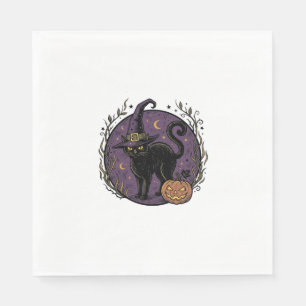 Servilleta De Papel Diseño de camiseta vectorial de Halloween de gato