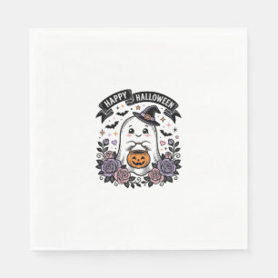 Servilleta De Papel Diseño de camiseta vintage de calabaza fantasma de