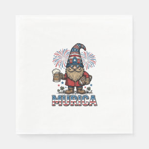 Servilleta De Papel Diseño de camiseta vintage de cerveza de gnomo pat