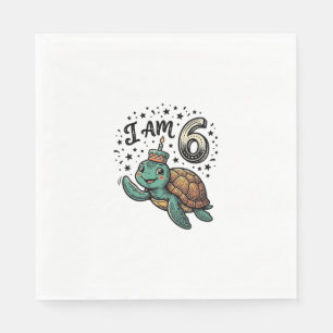 Servilleta De Papel Diseño de camiseta vintage de cumpleaños 6 de tort