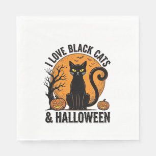 Servilleta De Papel Diseño de camiseta vintage de Halloween de gatos n