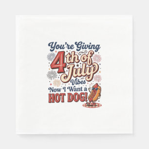 Servilleta De Papel Diseño de camiseta vintage de hot dog divertido de