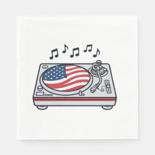 Servilleta De Papel Diseño de camiseta vintage de música de DJ patriót