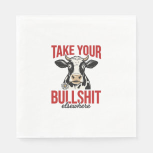 Servilleta De Papel Diseño de camiseta vintage de vaca divertida en ot