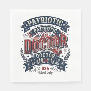 Servilleta De Papel Diseño de camiseta vintage del 4 de julio del Doct