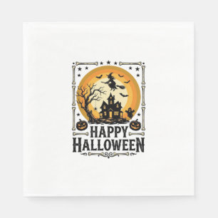 Servilleta De Papel Diseño de camiseta vintage feliz Halloween bruja l